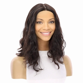 16" Princess Silk Top Wig Soft Black Wavy