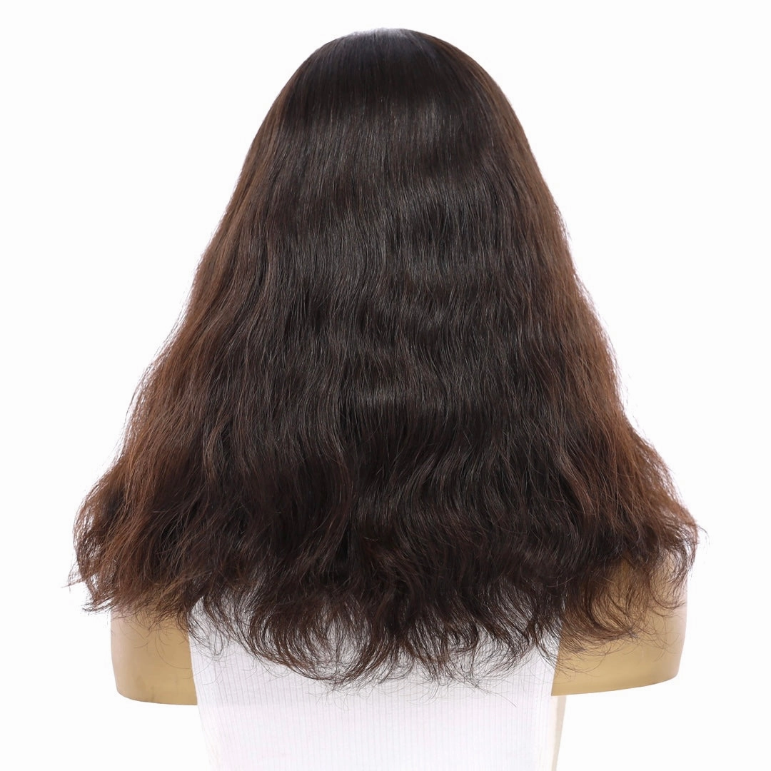 18" Princess Silk Top Wig Soft Black Wavy