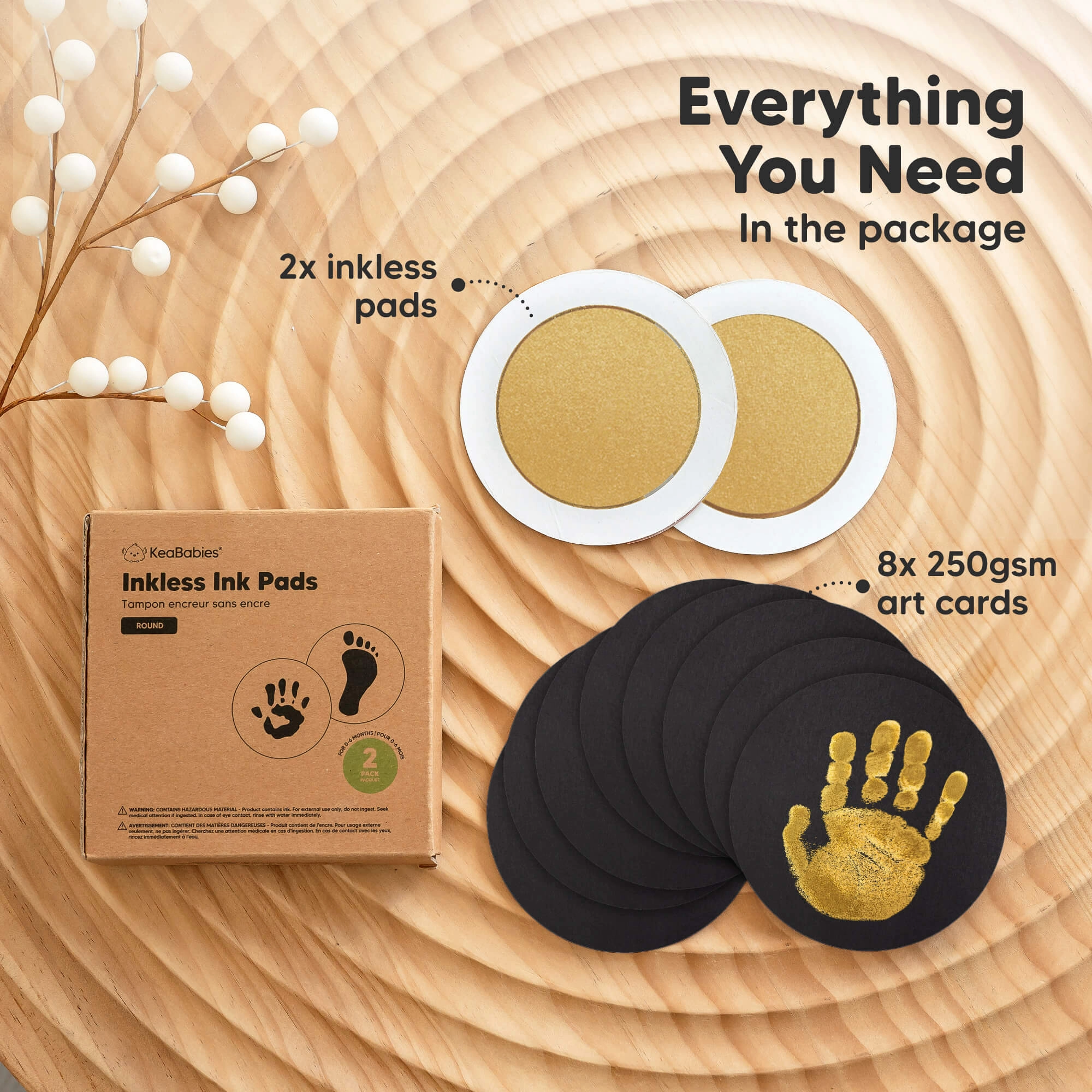 2-Pack Round Inkless Ink Pads (Gold)