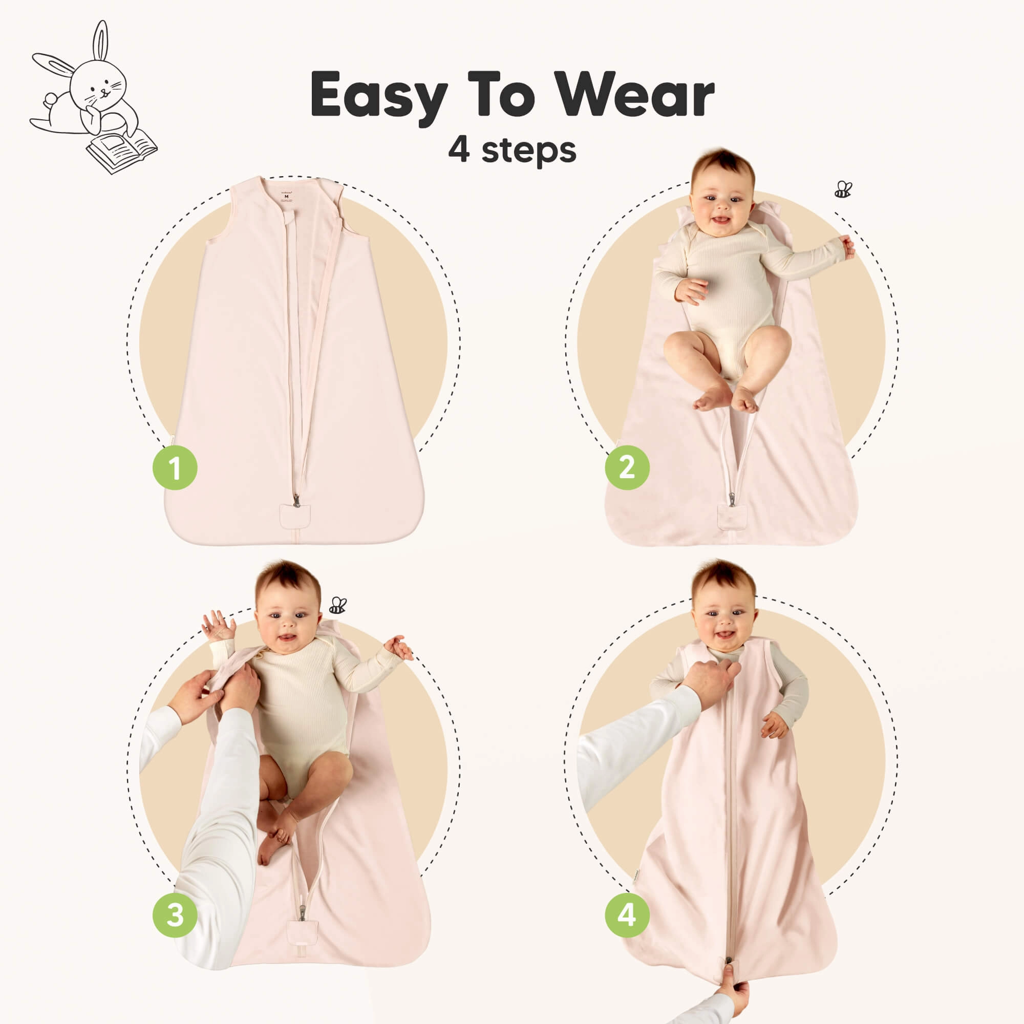 2-Pack Snooze Sleep Sacks (Mist Rose)