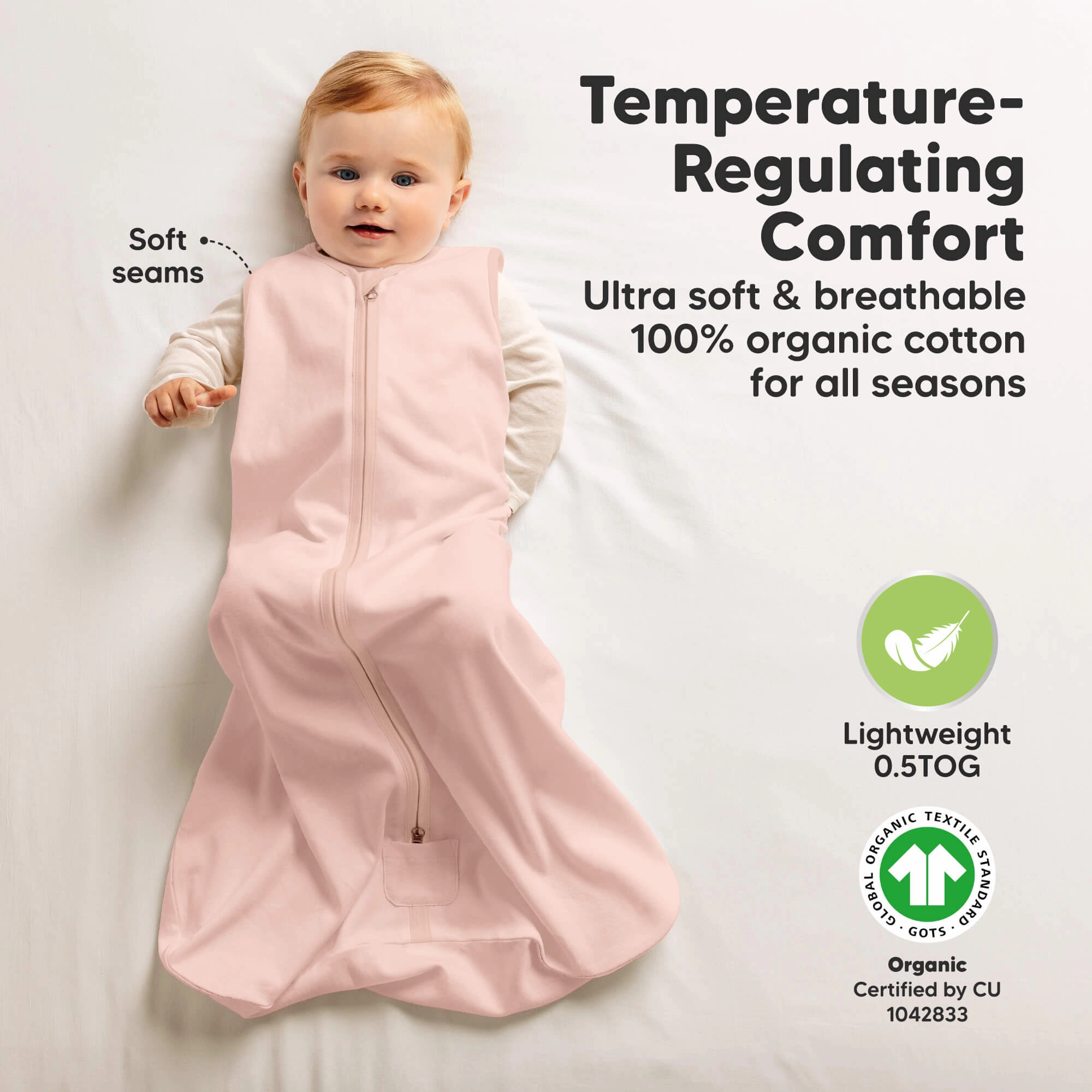 2-Pack Snooze Sleep Sacks (Mist Rose)