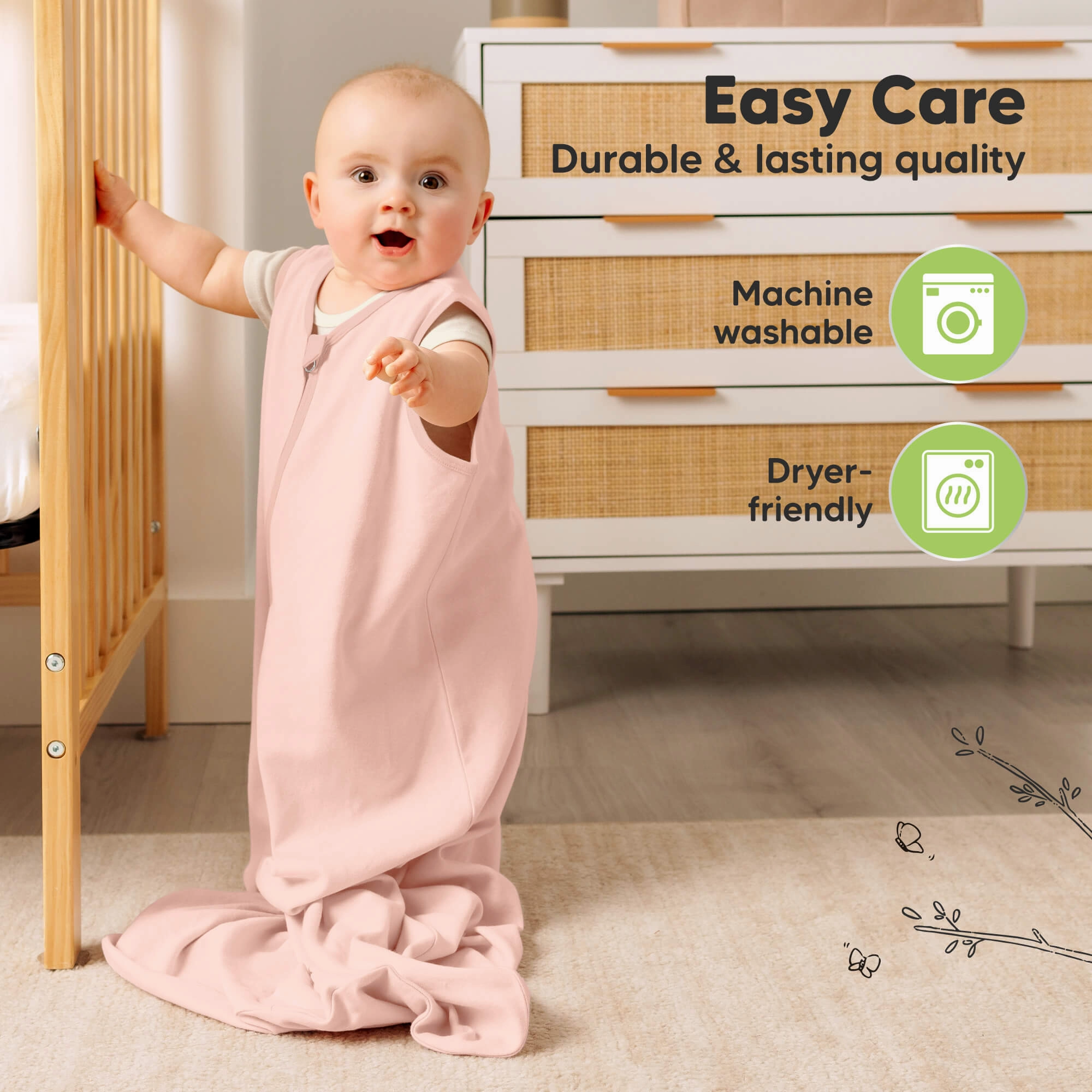 2-Pack Snooze Sleep Sacks (Mist Rose)