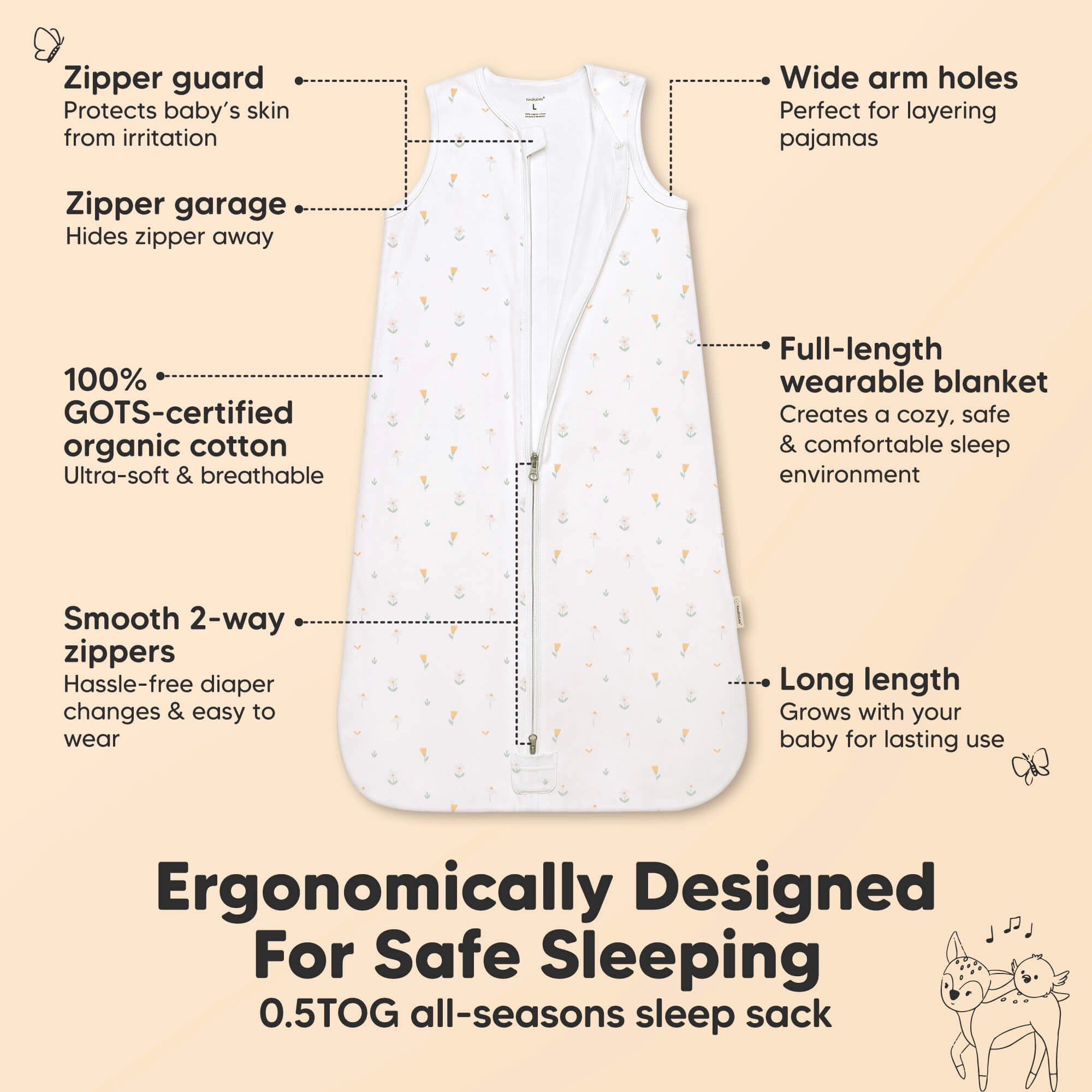 2-Pack Snooze Sleep Sacks (Wildflowers)