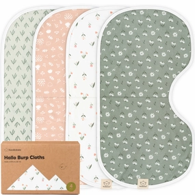 4-Pack Hallo Burp Cloths (Fleur)