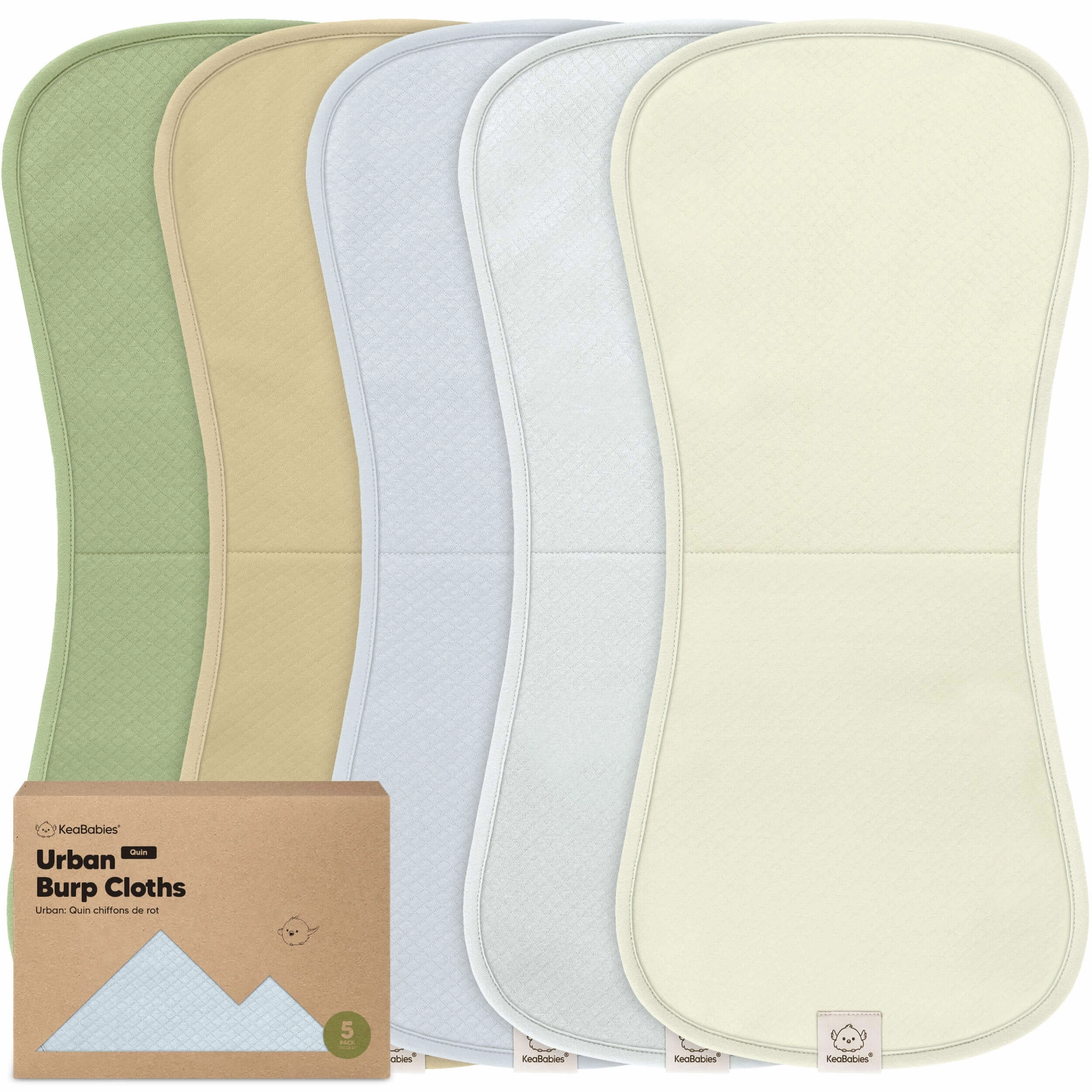 5-Pack Urban Quin Burp Cloths