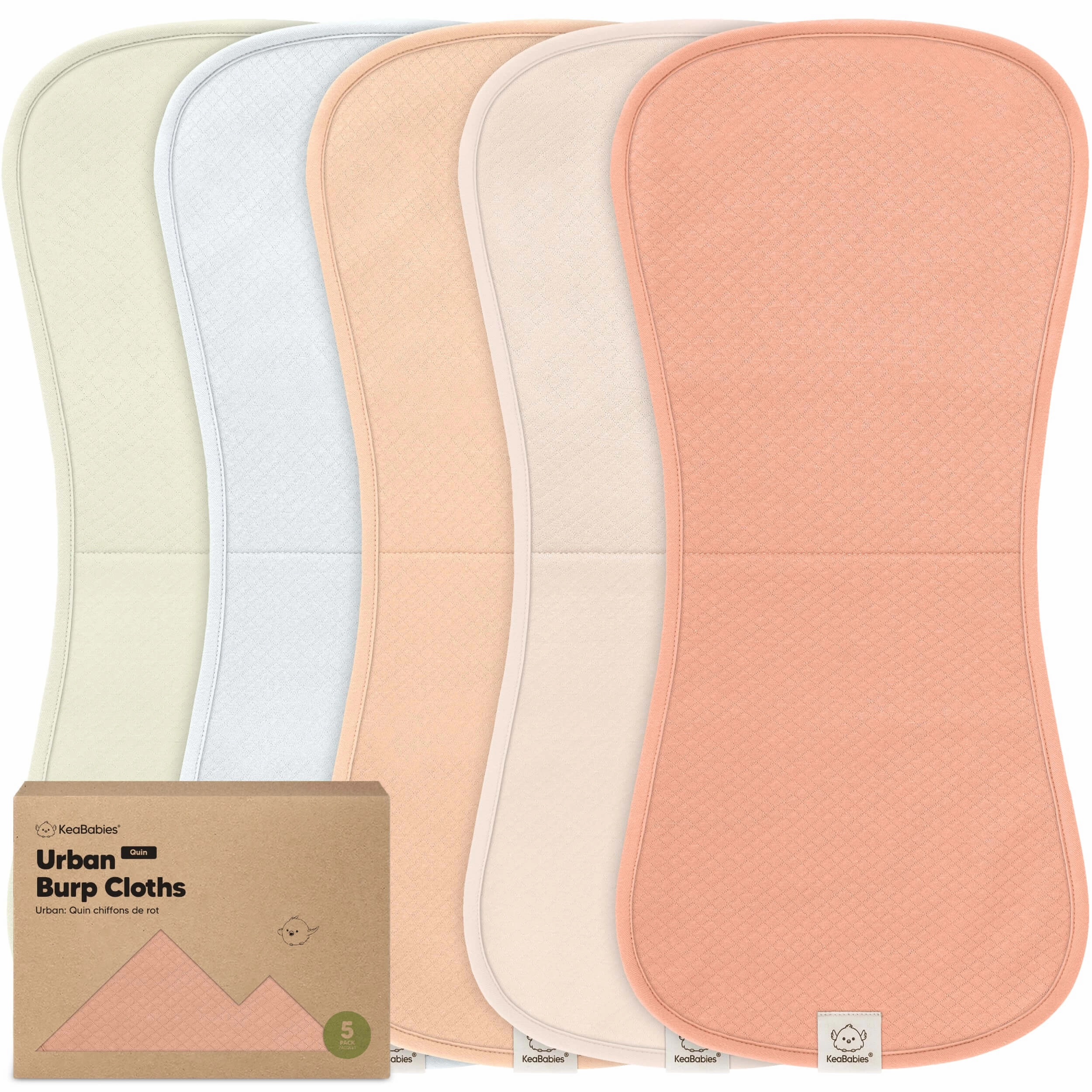 5-Pack Urban Quin Burp Cloths