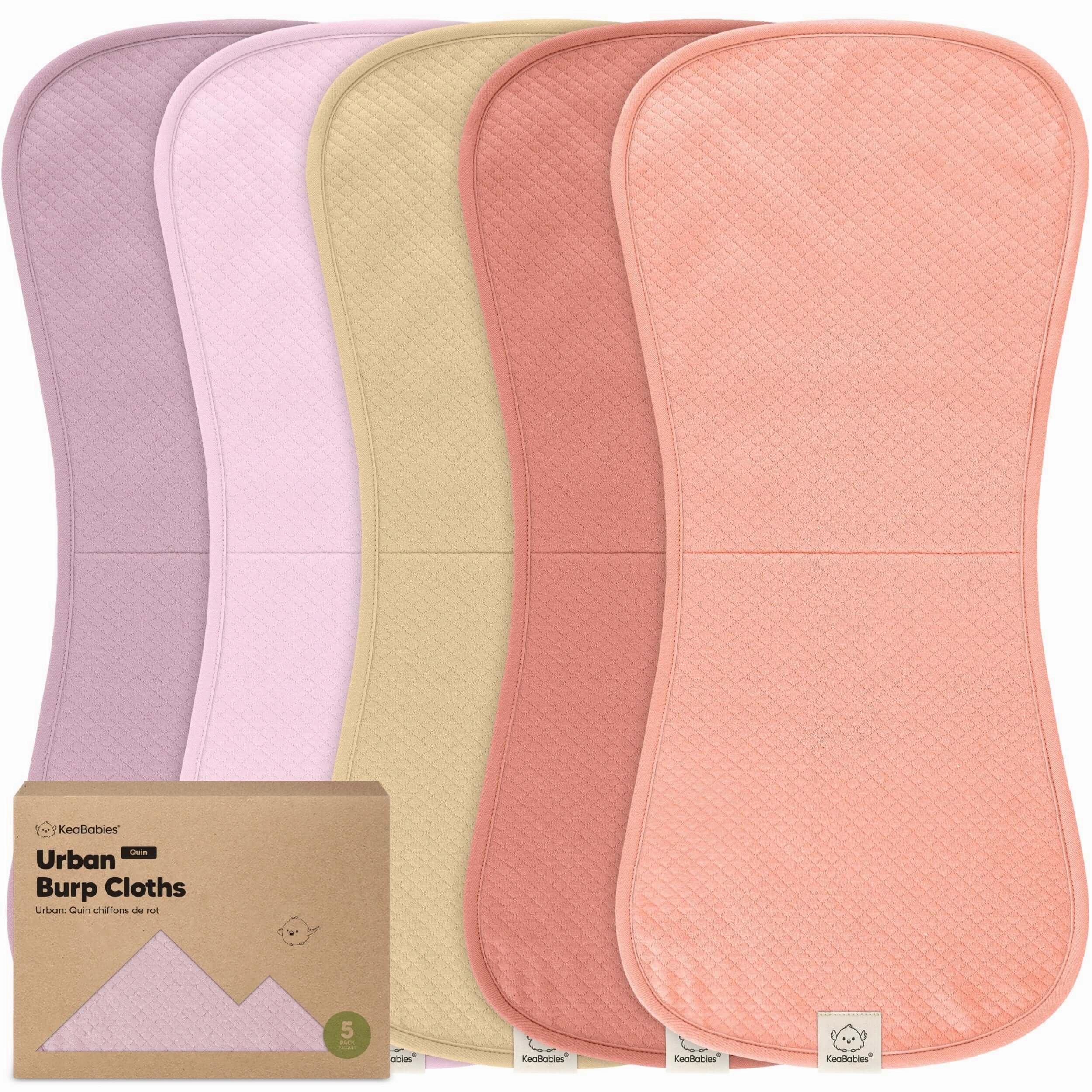 5-Pack Urban Quin Burp Cloths (Muted Pastel)