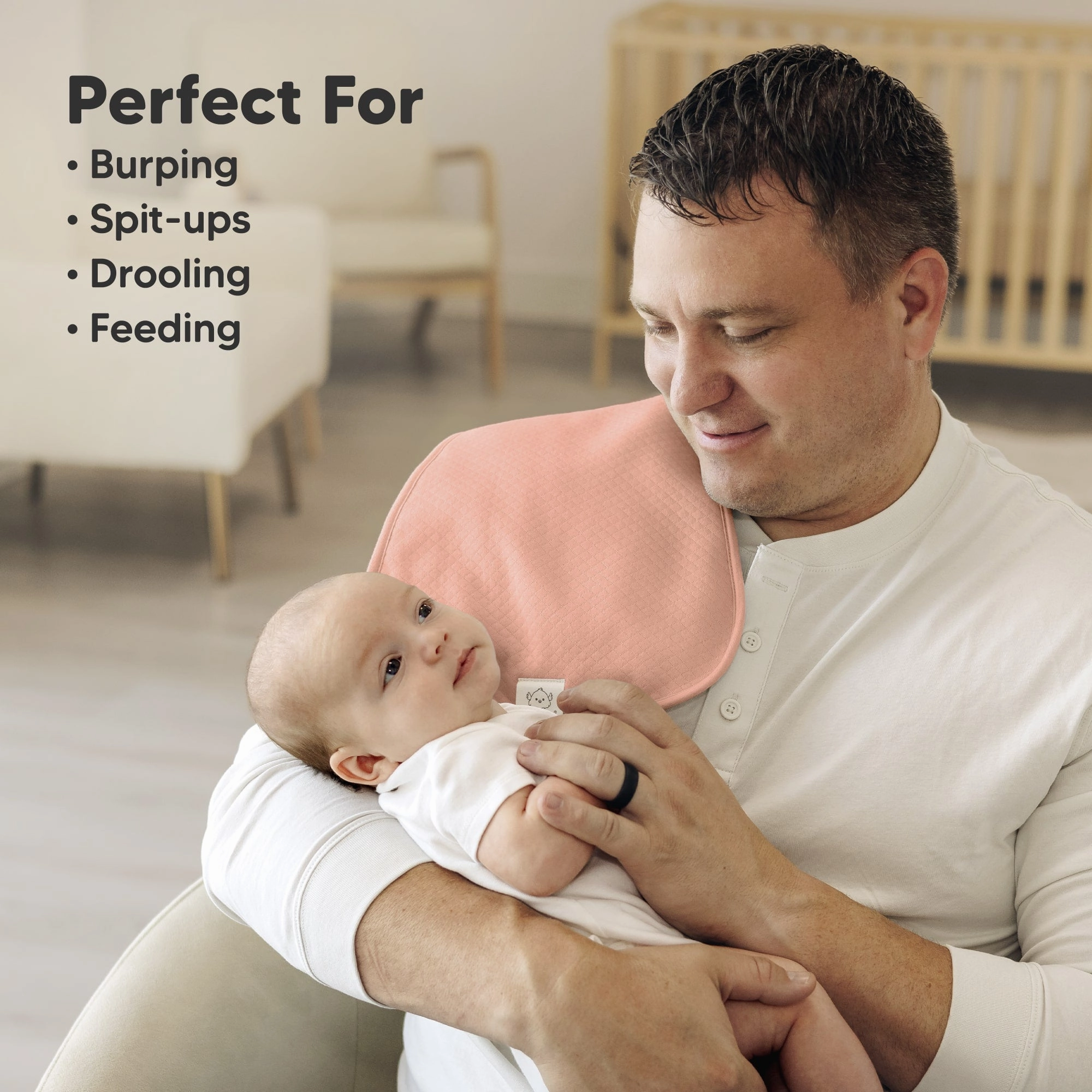 5-Pack Urban Quin Burp Cloths (Muted Pastel)