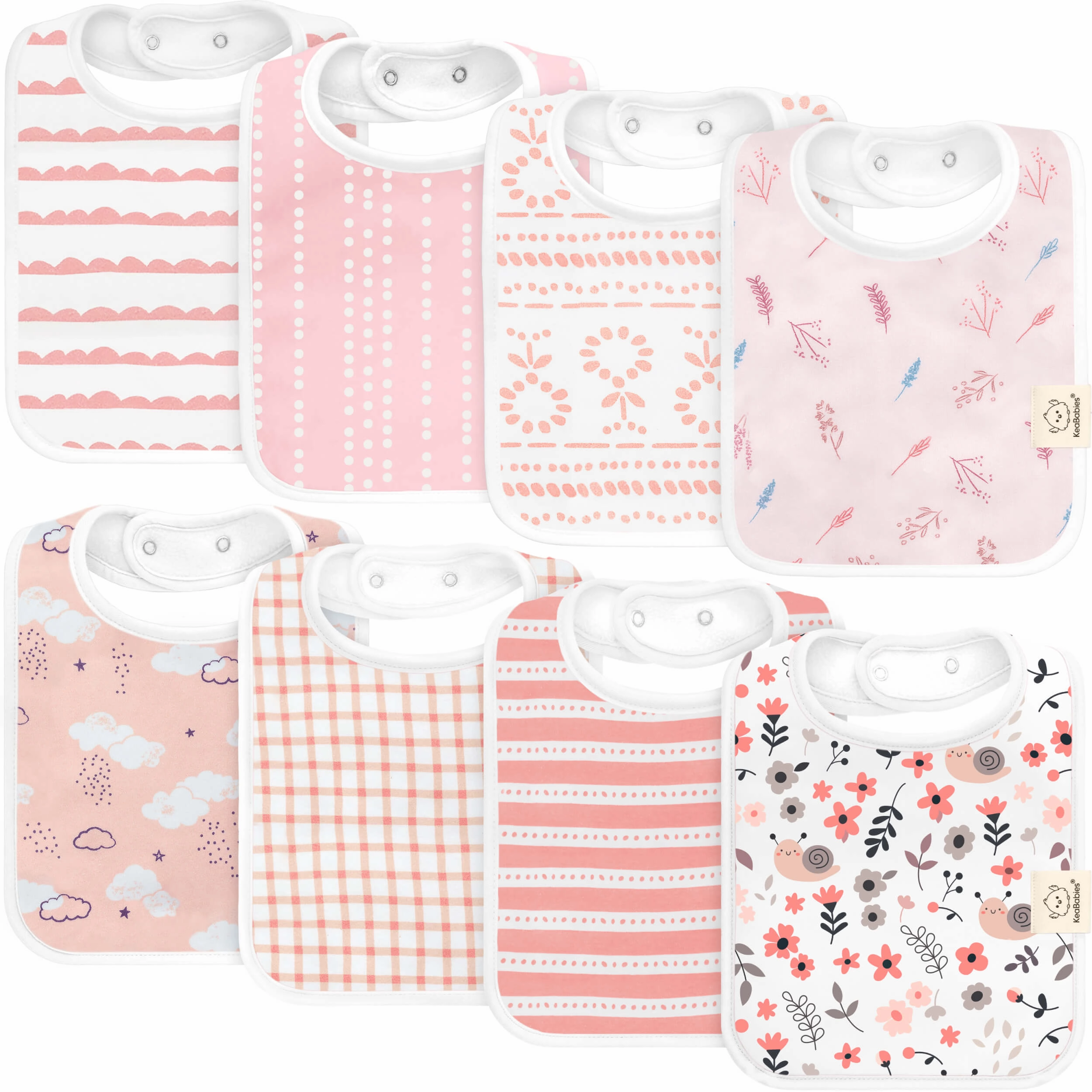 8-Pack Coast Drool Bibs (Sweet Charm)