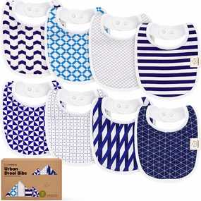8-Pack Urban Drool Bibs (Azure)