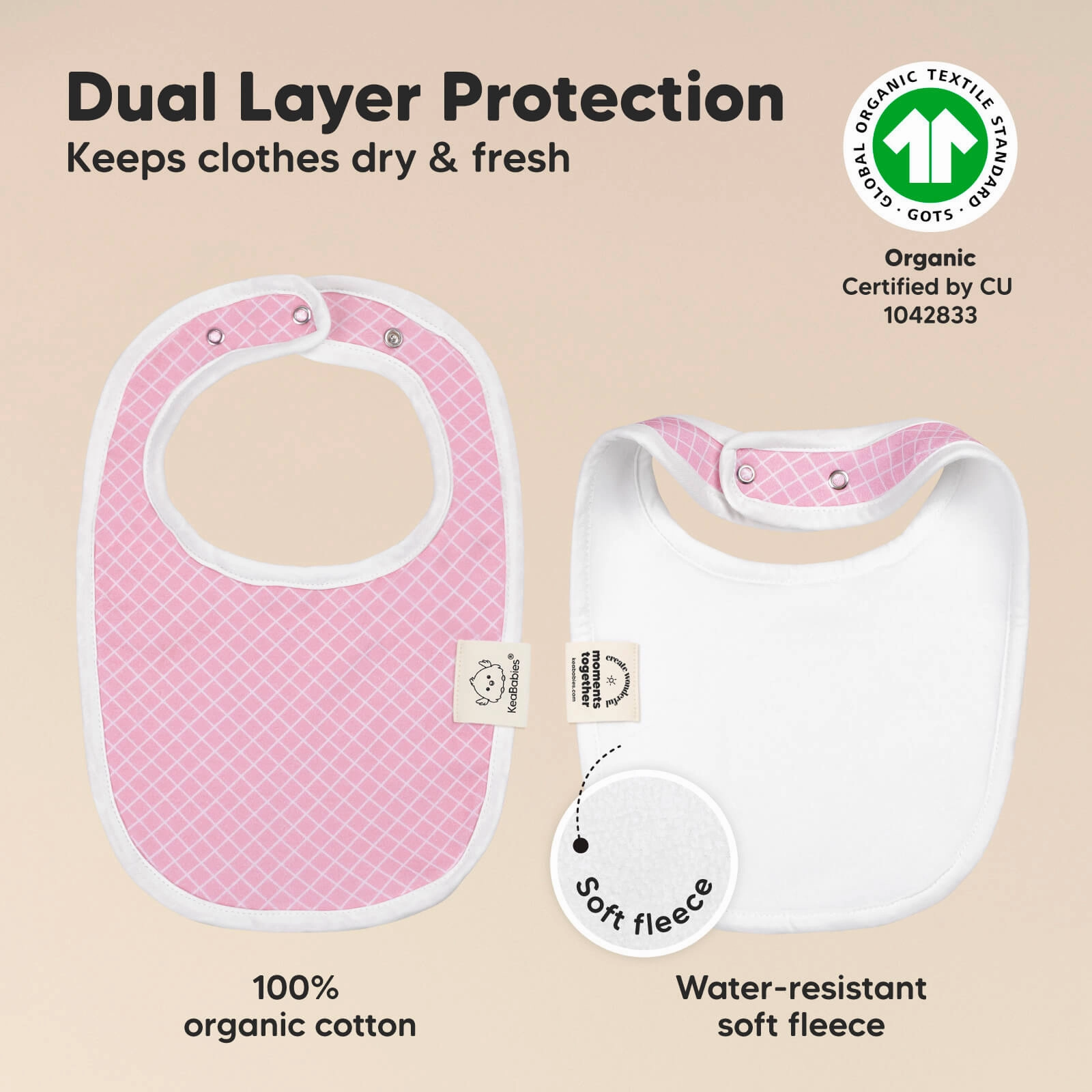 8-Pack Urban Drool Bibs (Blush)