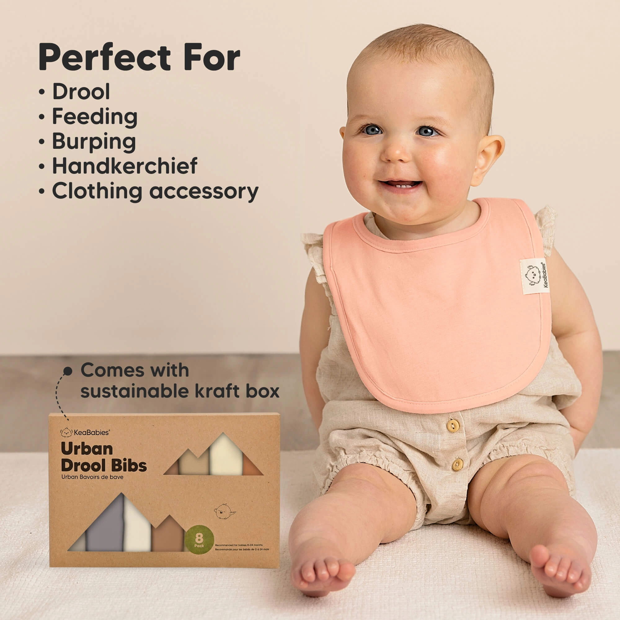 8-Pack Urban Drool Bibs (Dew)