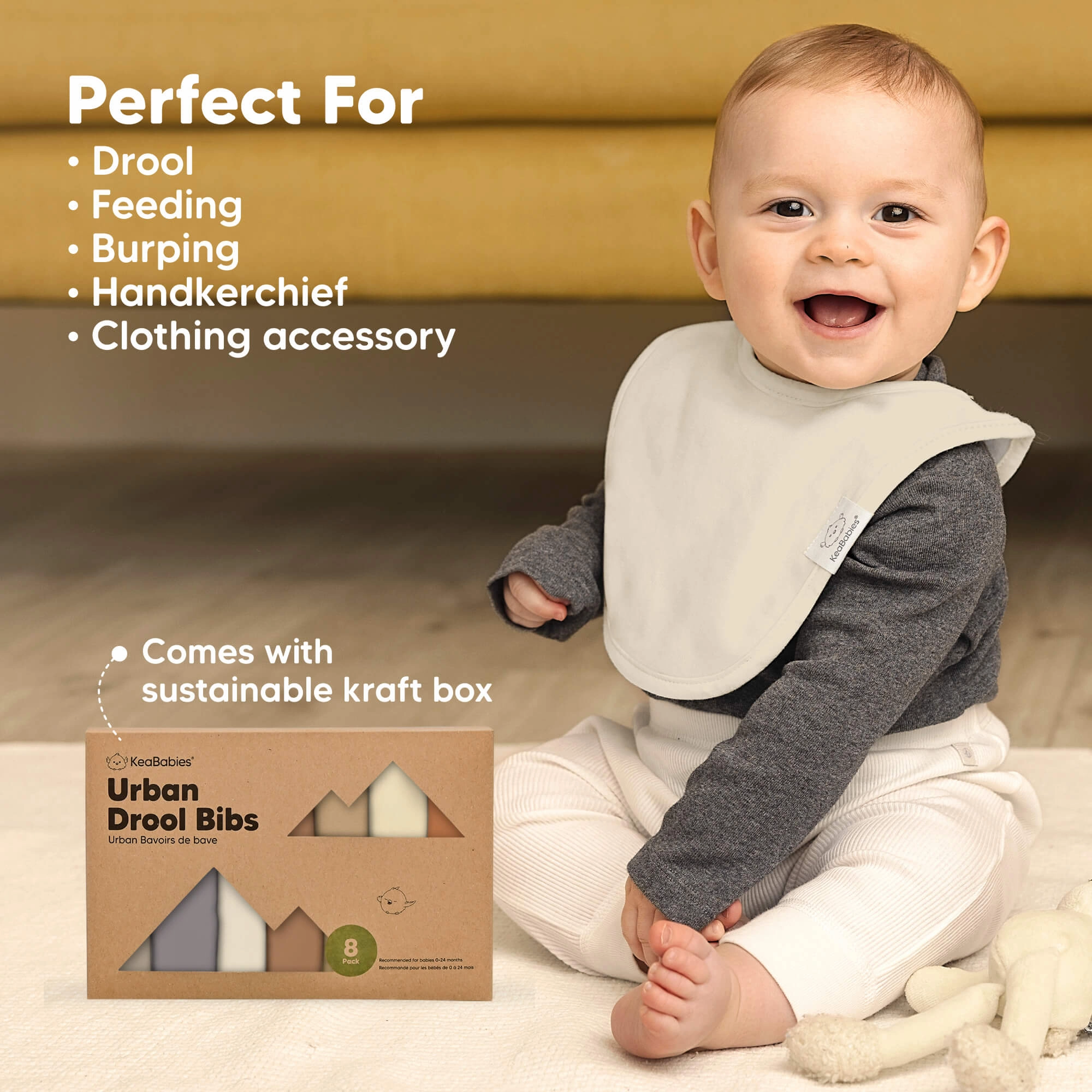 8-Pack Urban Drool Bibs (Eclipse)