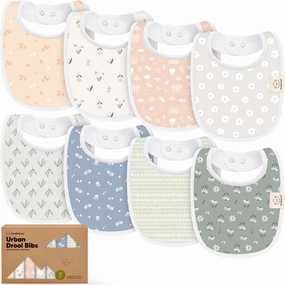 8-Pack Urban Drool Bibs (Fleur)