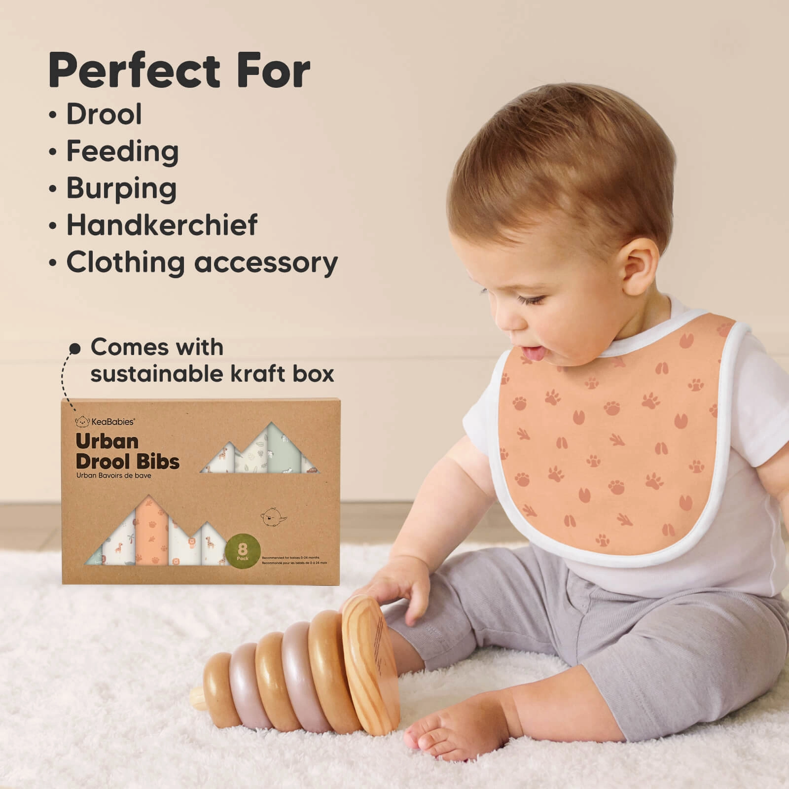 8-Pack Urban Drool Bibs (Wilderness)