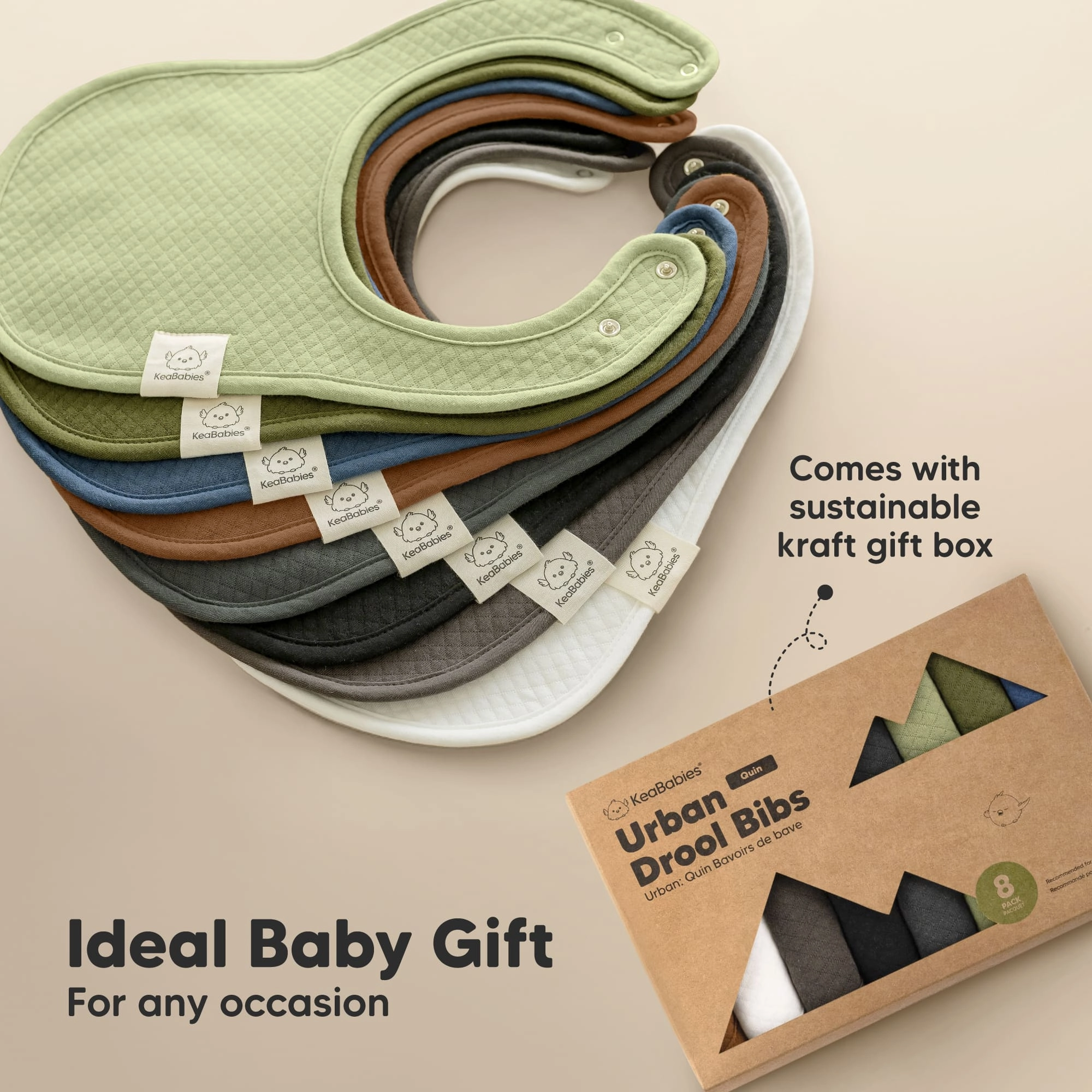 8-Pack Urban Quin Drool Bibs