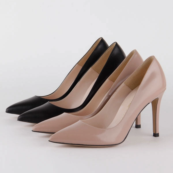 *BRAMARE - black leather, 9cm size UK 13