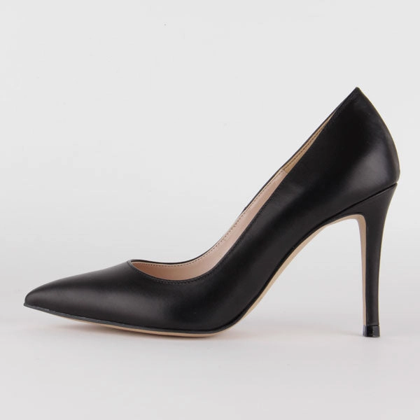 *BRAMARE - black leather, 9cm size UK 13