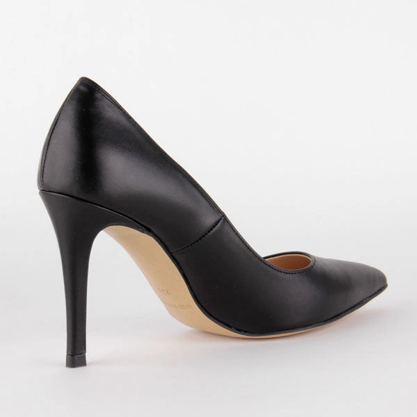 *BRAMARE - black leather, 9cm size UK 13