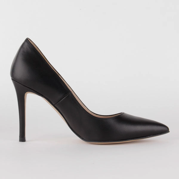 *BRAMARE - black leather, 9cm size UK 13