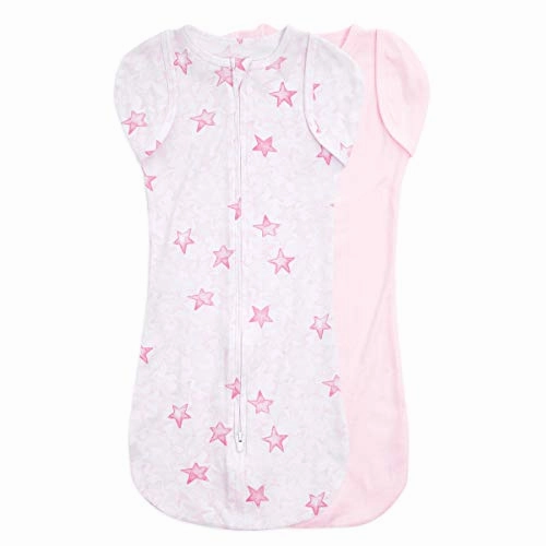 Aden   Anais Essentials Easy Swaddle Snug, 2 Pack, 0-3 Months Twinkling Pink Stars