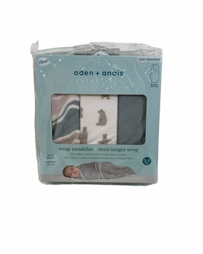 Aden   Anais Essentials Velboa Wrap Swaddles Quick Change 3 Pack, Little Woods