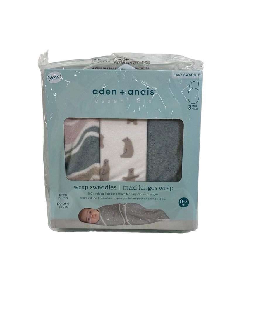 Aden   Anais Essentials Velboa Wrap Swaddles Quick Change 3 Pack, Little Woods