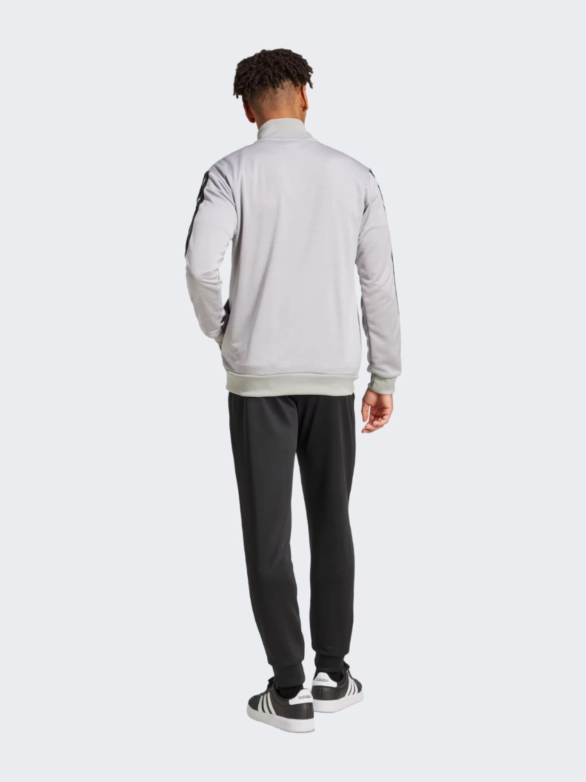 Adidas Basic 3 Stripes French Terry Men Sportswear Tracksuit Grey Heather