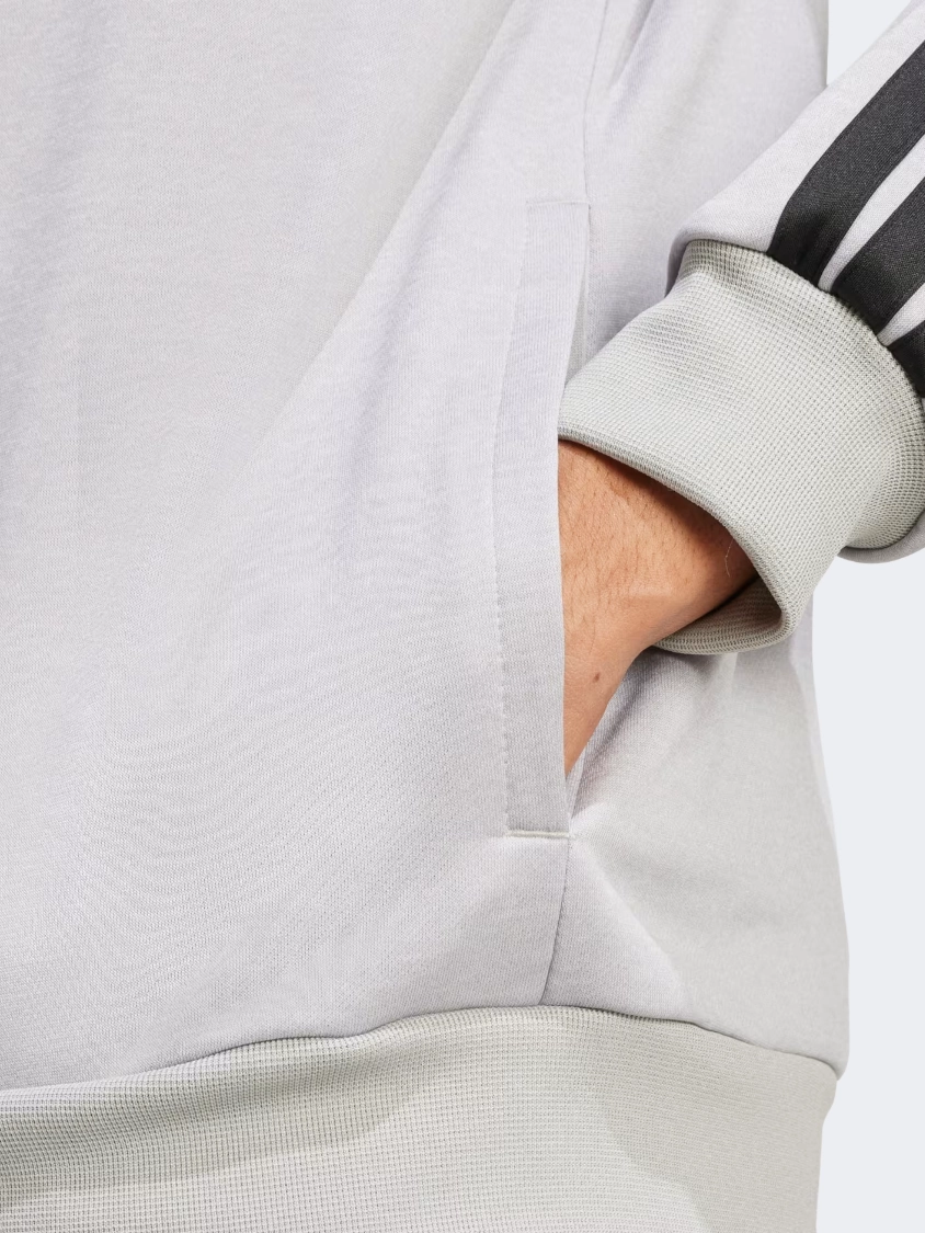 Adidas Basic 3 Stripes French Terry Men Sportswear Tracksuit Grey Heather