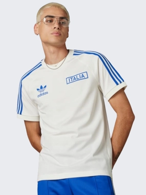 Adidas Italy Adicolor Classics Men Football T-Shirt Off White/Blue