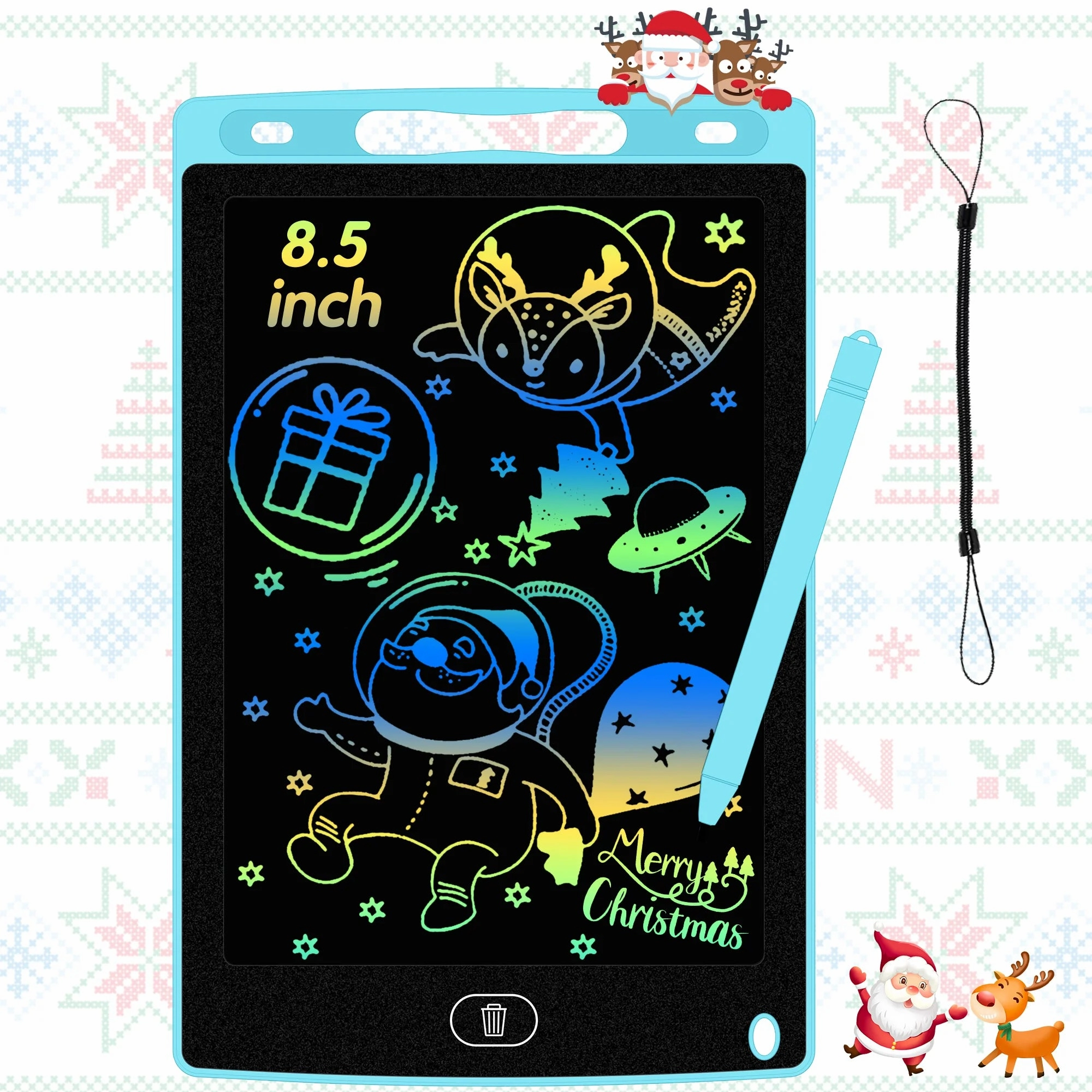 Adofi Ad-T8.5-BL-C-WM-US 8.5-inch LCD Writing Tablet for Kids, Etch a Sketch Writing Board for Kids, Toy for 1 2 3 Year Old Boys Girls, Christmas Gifts for 2 3 4 5 6 7 8 Years Old Girls Boys, Electronics Drawing Board