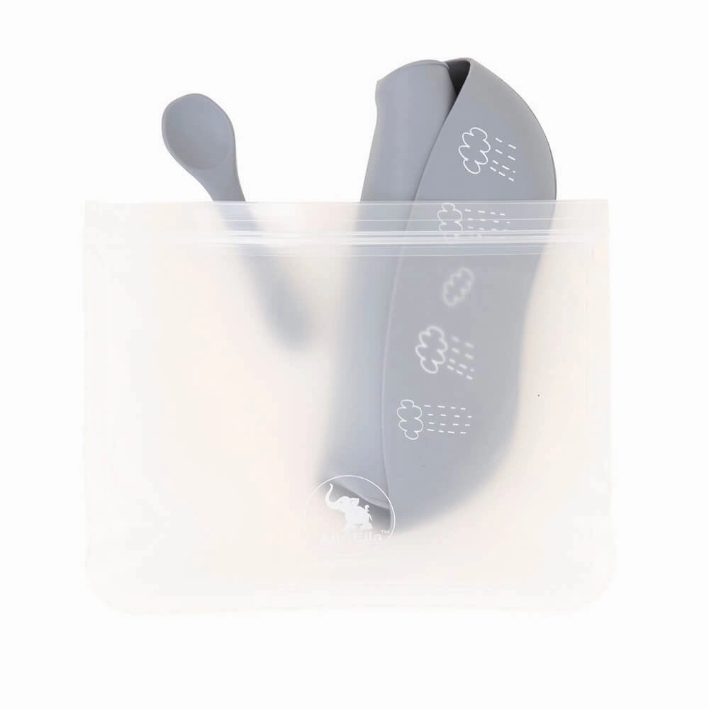 All4Ella Silicone Bib With Spoon & Reusable Bag