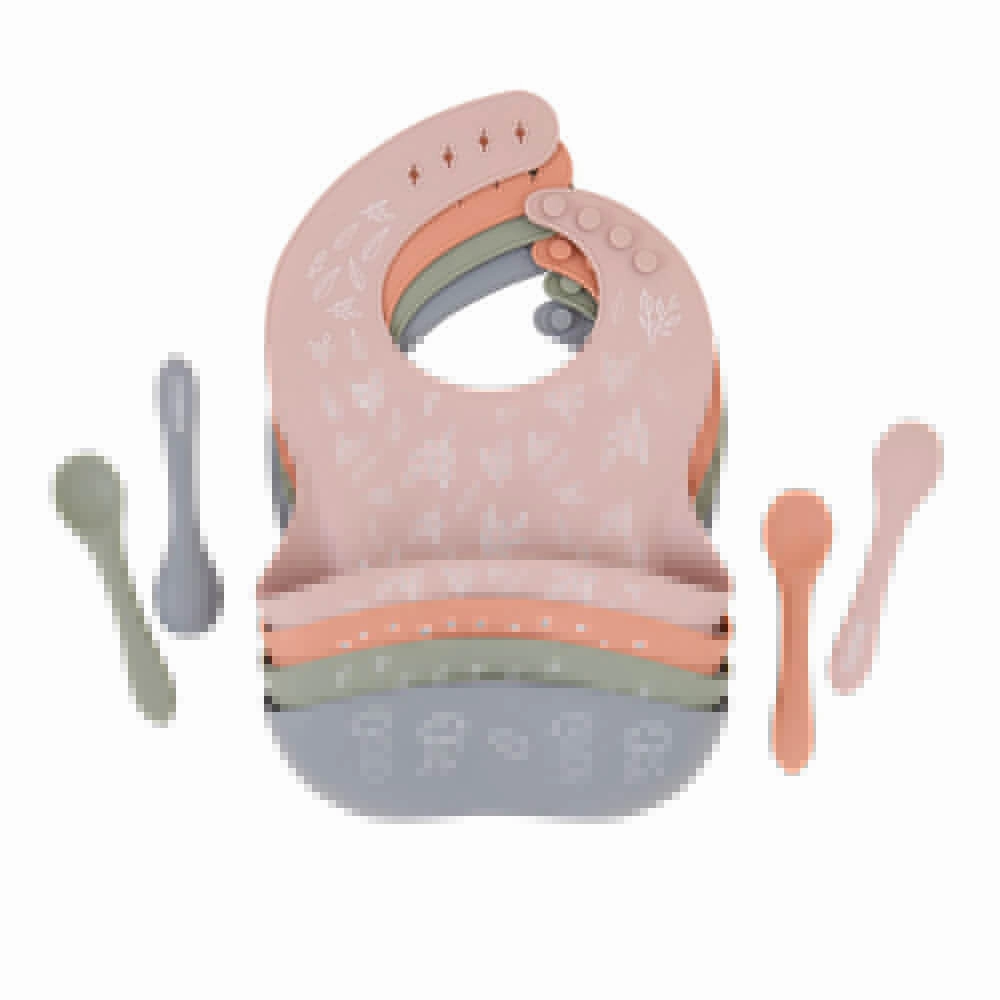 All4Ella Silicone Bib With Spoon & Reusable Bag