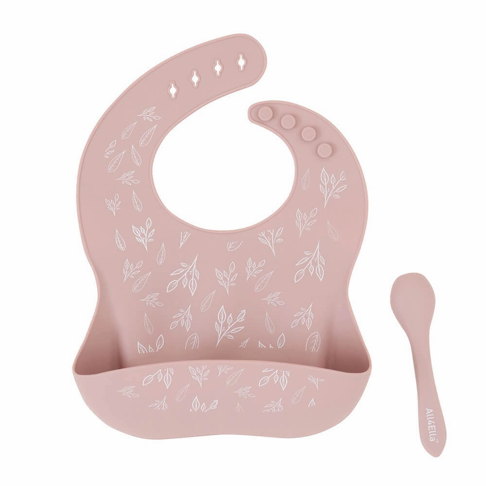 All4Ella Silicone Bib With Spoon & Reusable Bag