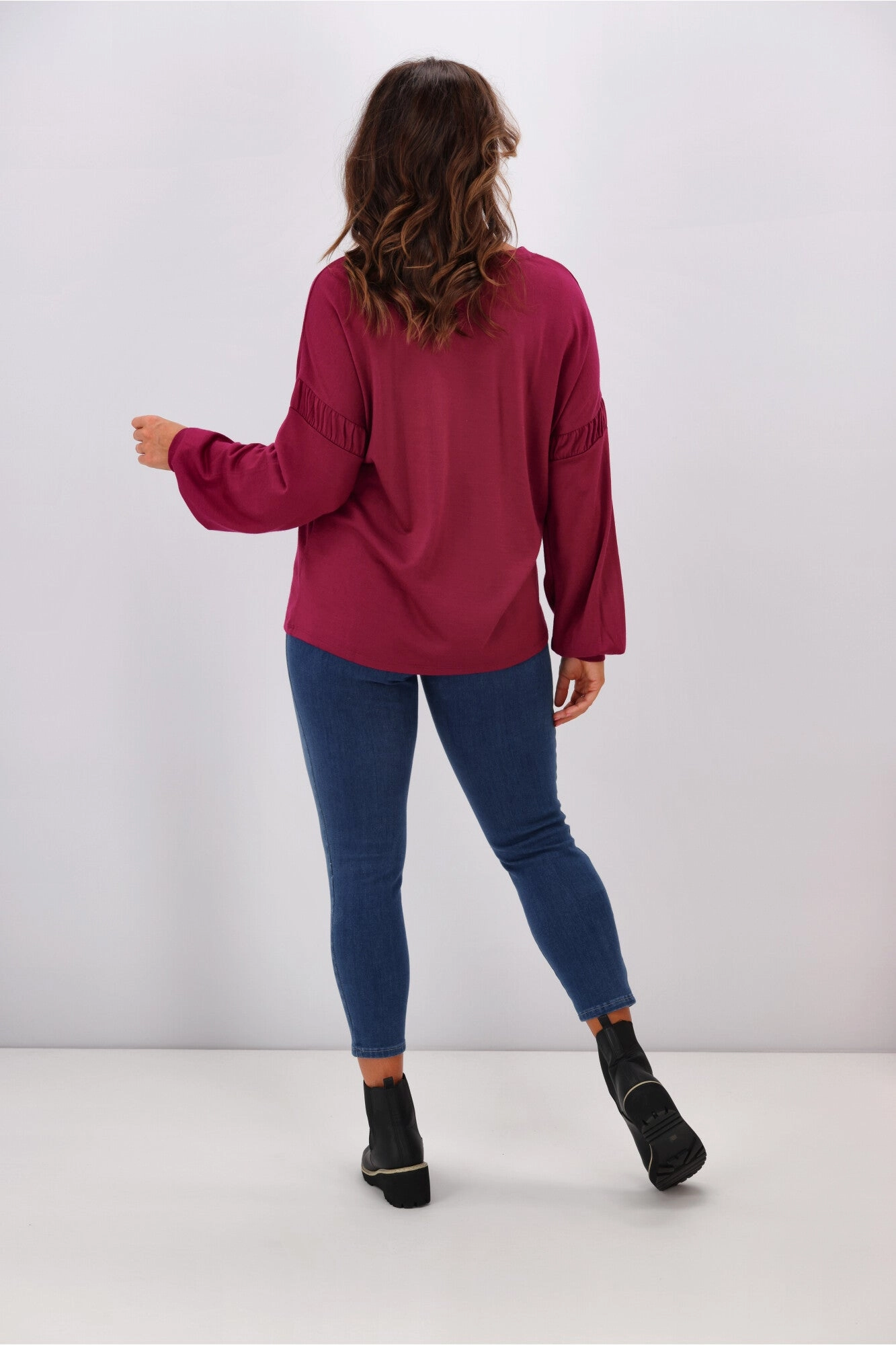 Alpine by Shine On Megan Drop Shoulder Merino Top Orchid