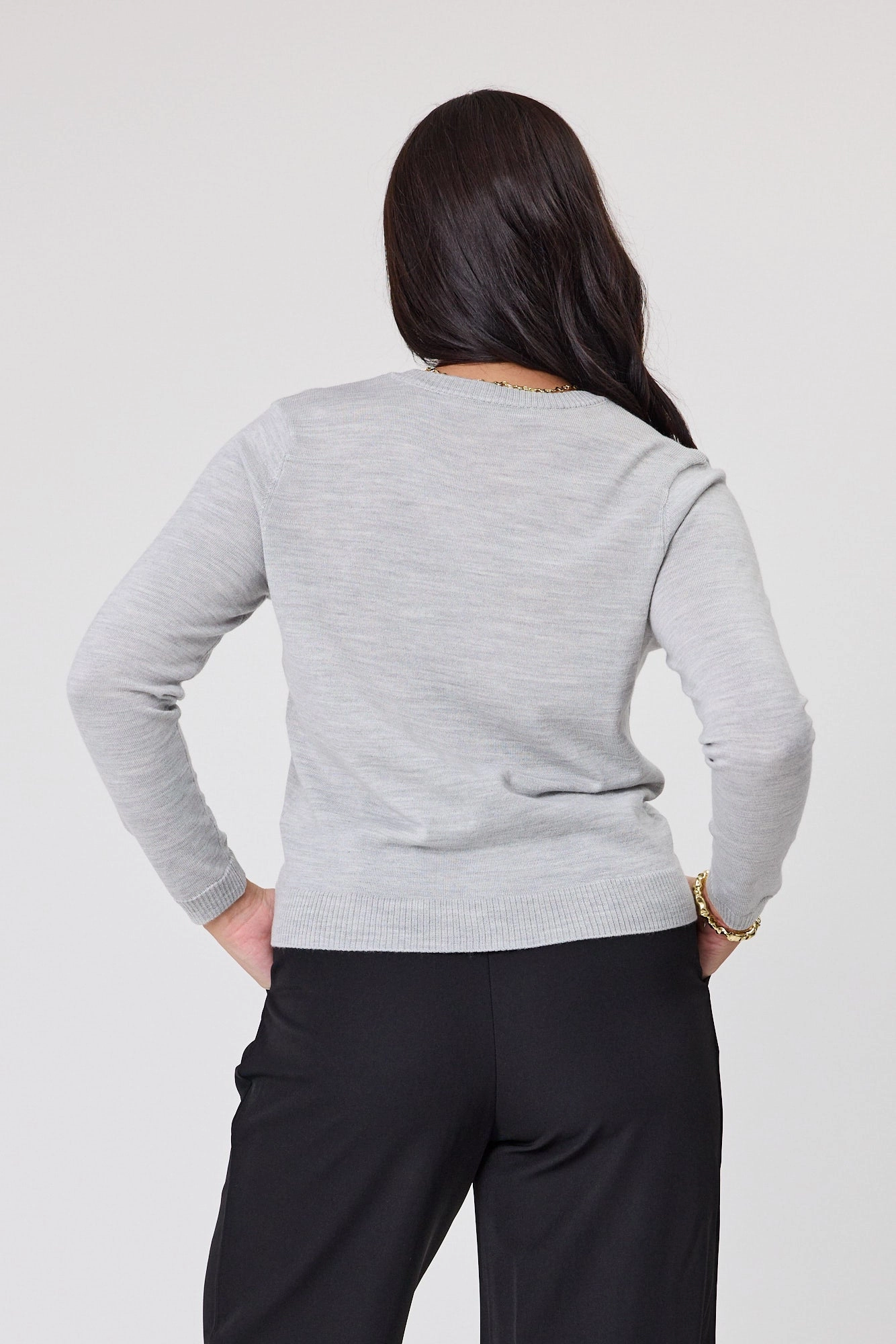 Alpine by Shine On Quebec Rib Detail Cardigan Grey Marl