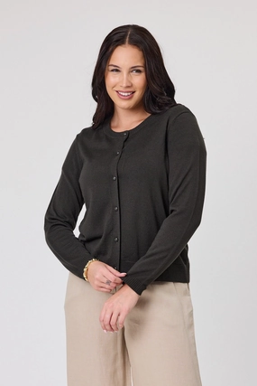Alpine by Shine On Quebec Rib Detail Cardigan Olive