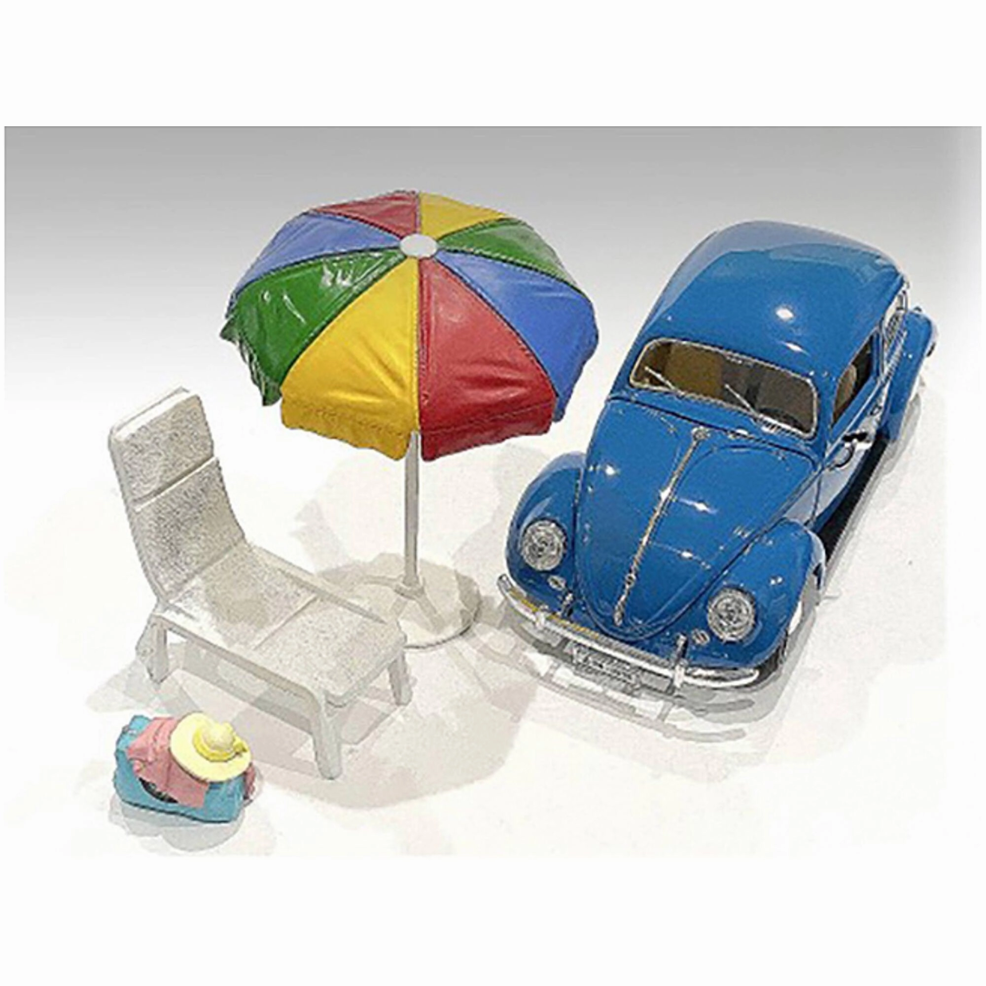 American Diorama Accessories - Beach Girls Beach Chair and Umbrella and Duffle Bag