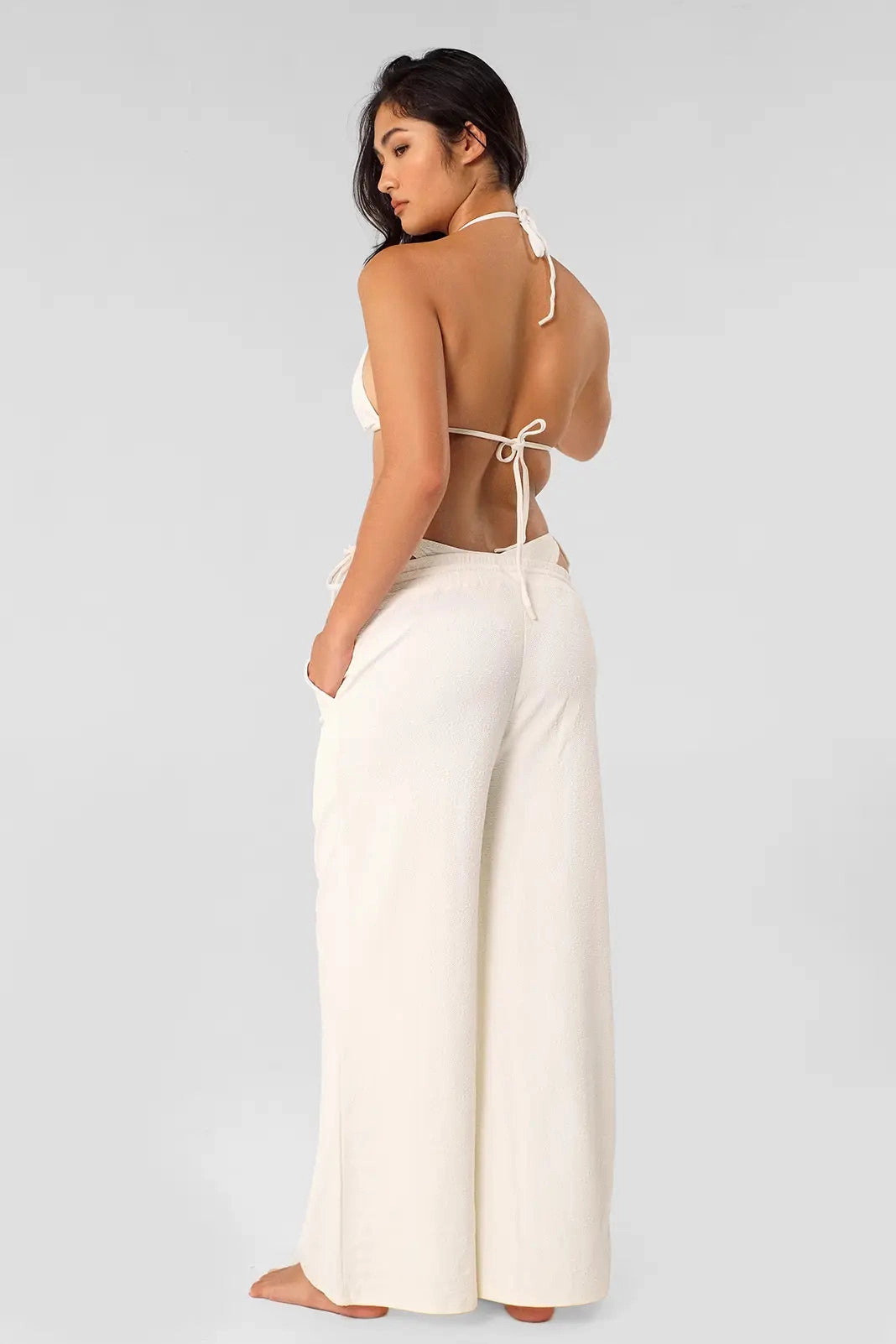 Andie Wide Leg Pants / Vanilla Rum Jacquard