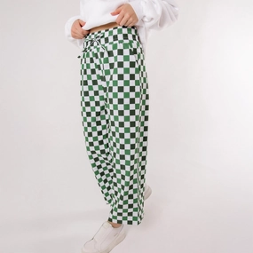 Audrey Wide Leg Pants, Check Mate