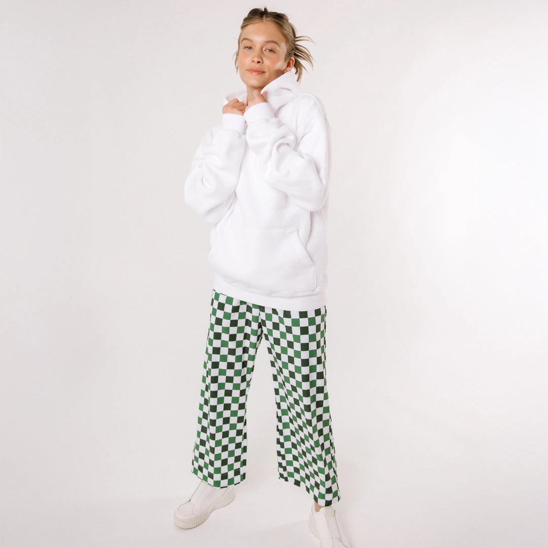 Audrey Wide Leg Pants, Check Mate