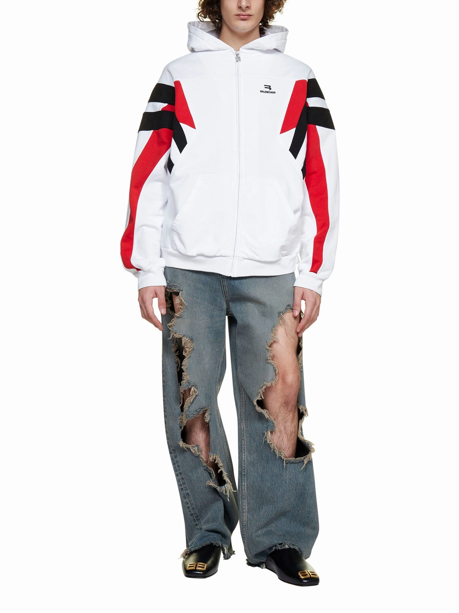 Balenciaga Sporty B Zip-Up Tracksuit Hoodie