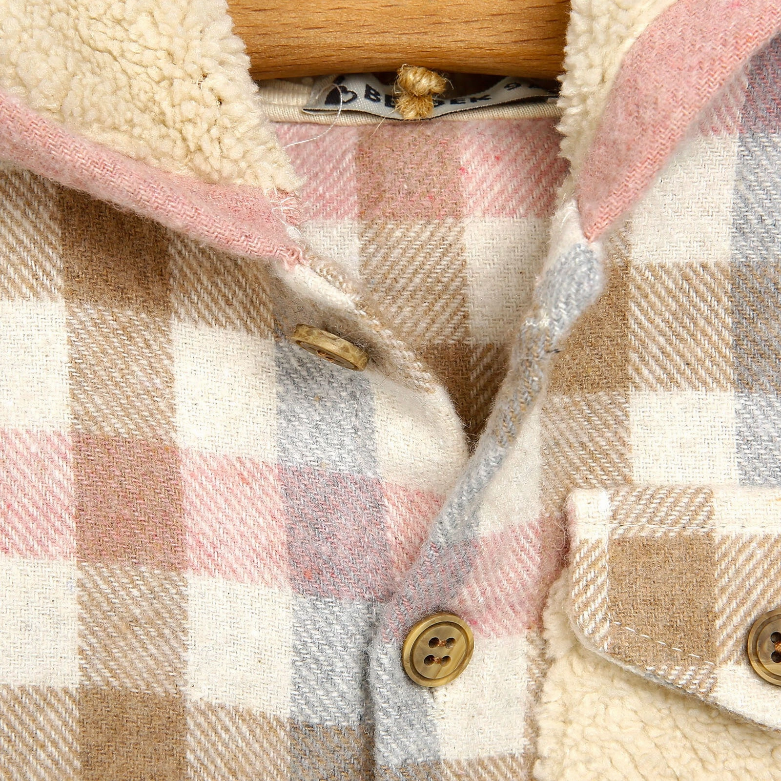 Bebbek Newborn Lumberjack Hooded Jumpsuit - Pink