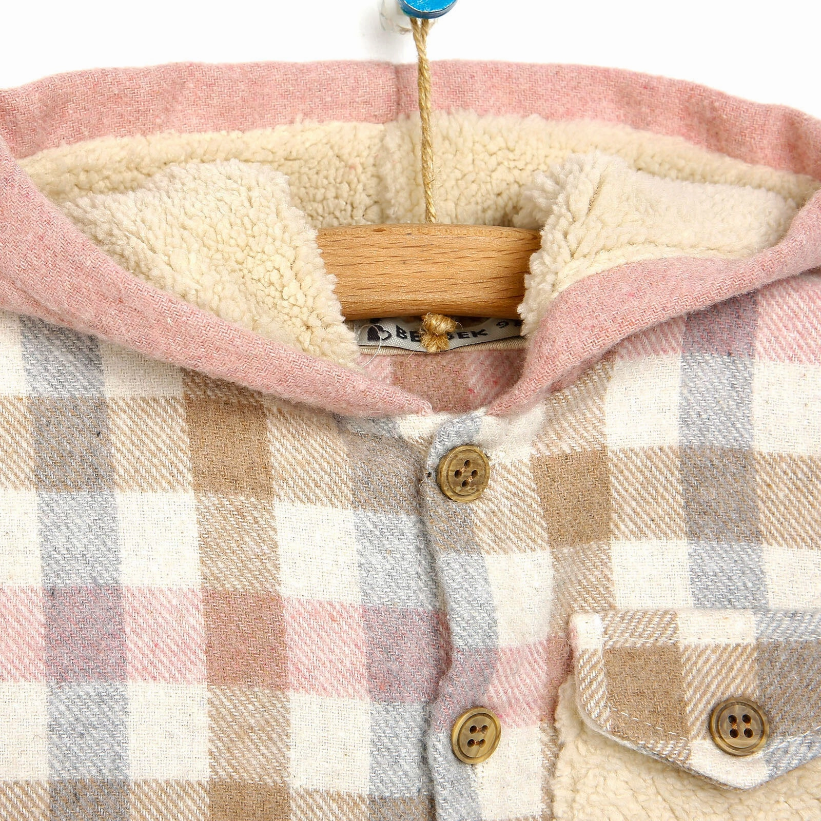 Bebbek Newborn Lumberjack Hooded Jumpsuit - Pink