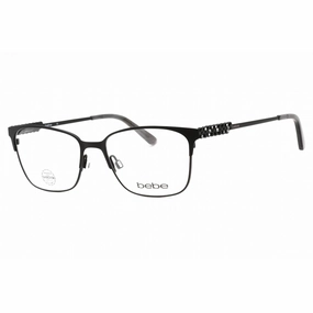 Bebe Women's Eyeglasses - Jet Metal Full Rim Square Frame Clear Demo Lens | BB5155 001