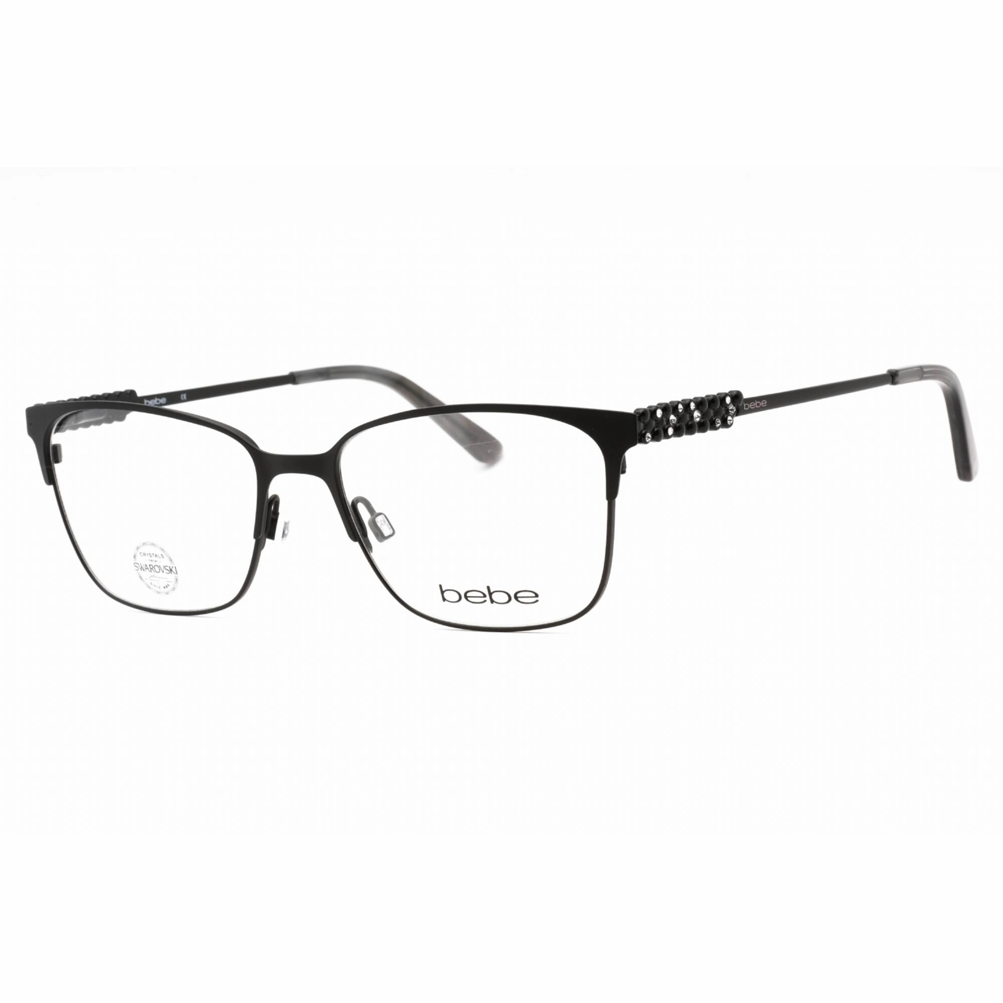 Bebe Women's Eyeglasses - Jet Metal Full Rim Square Frame Clear Demo Lens | BB5155 001