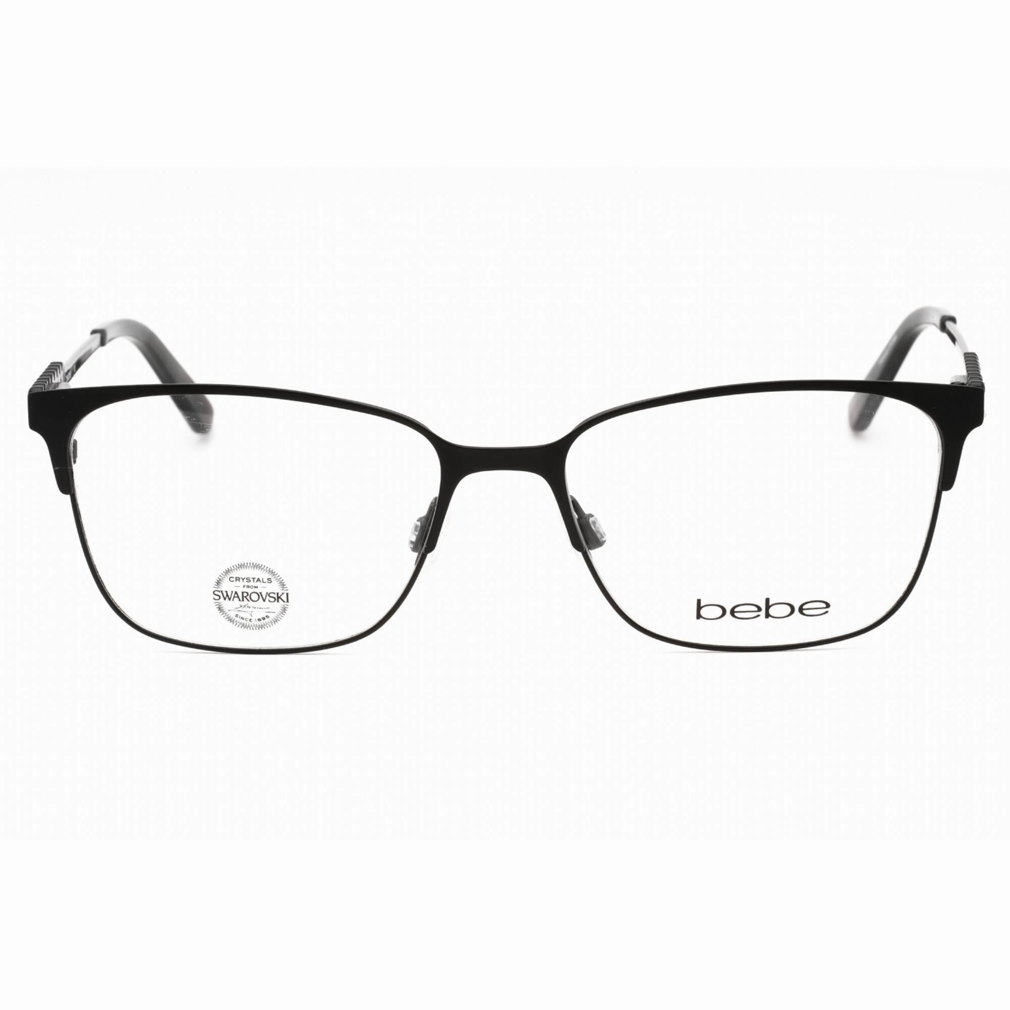 Bebe Women's Eyeglasses - Jet Metal Full Rim Square Frame Clear Demo Lens | BB5155 001