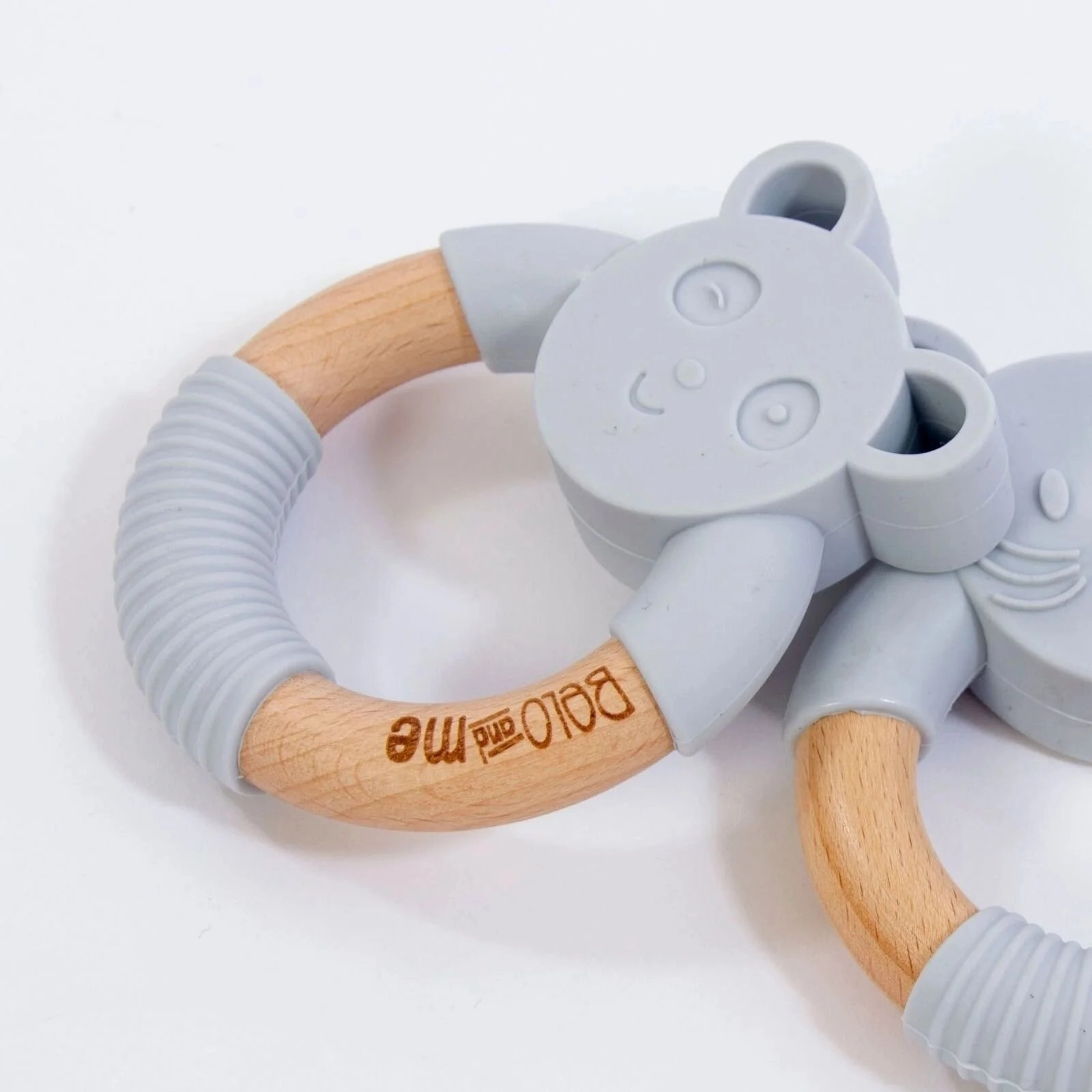 Belo&Me Penny Panda Animal Wood Teether 3  months - Blue
