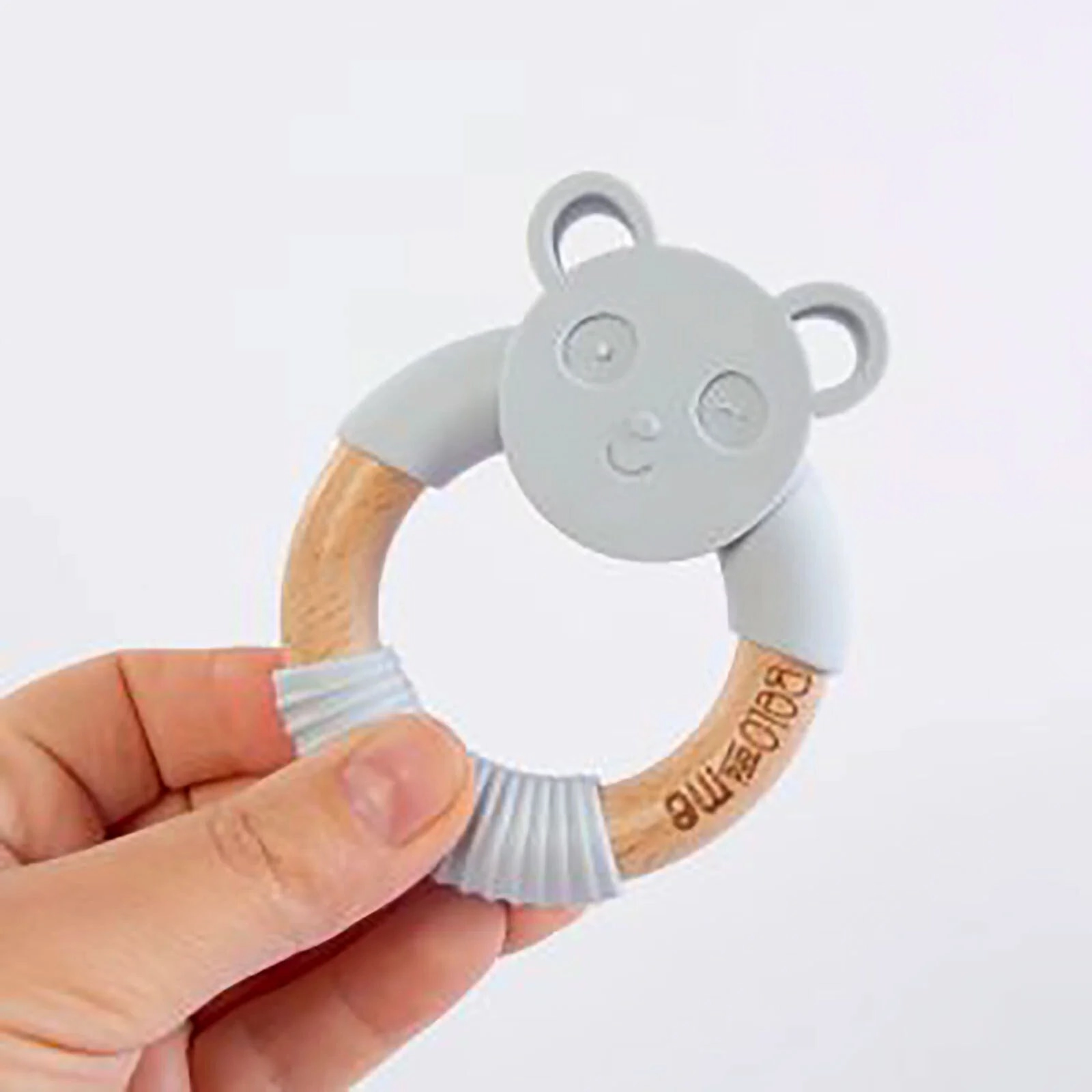 Belo&Me Penny Panda Animal Wood Teether 3  months - Blue