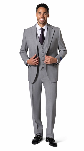Bergamo Orange BP04KE-07 3PC Notch Modern Big & Tall Suit - Grey